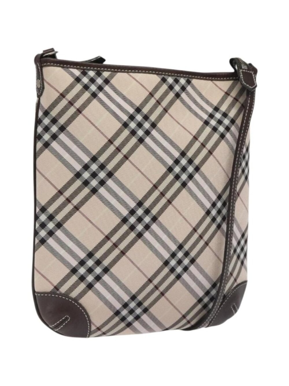 BURBERRY Nova Check Blue Label Shoulder Bag Canvas Beige